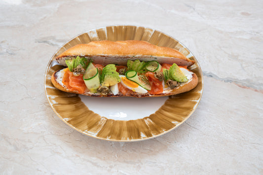 Scottish smoked salmon baguette